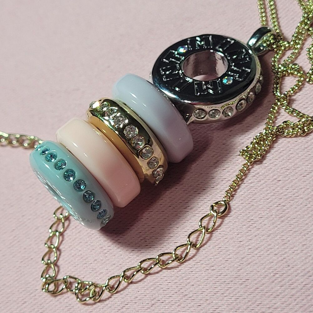 Sweet Treats Kawaii Donut Statement Necklace Q-pot Pendant Jewelry Womens Bling